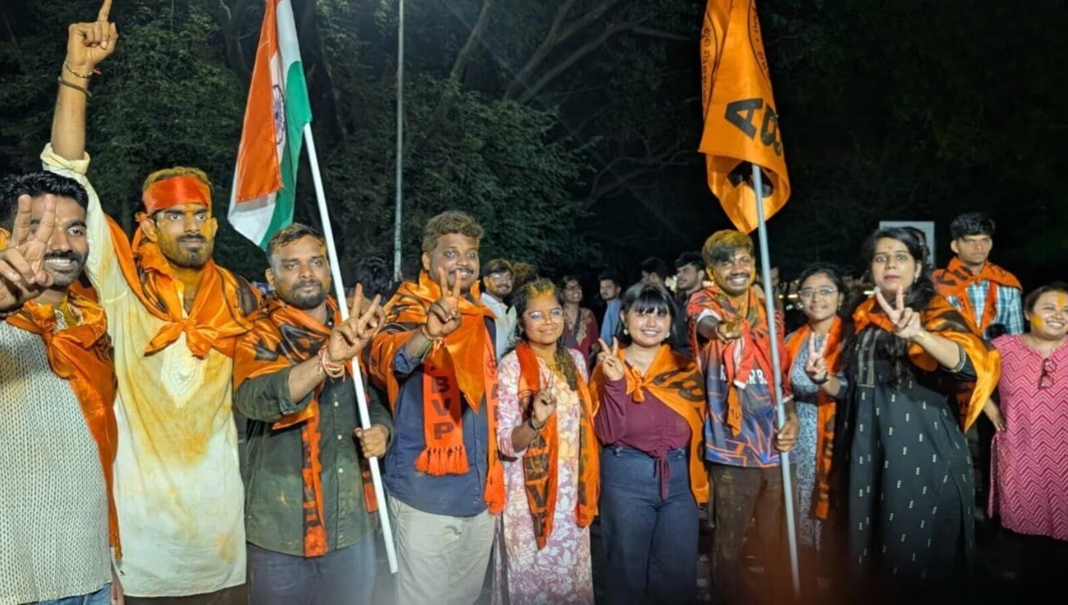 ABVP ने दर्ज की ऐतिहासिक जीत: हैदराबाद सेंट्रल यूनिवर्सिटी छात्र संघ चुनावों में पूरी पैनल की जीत