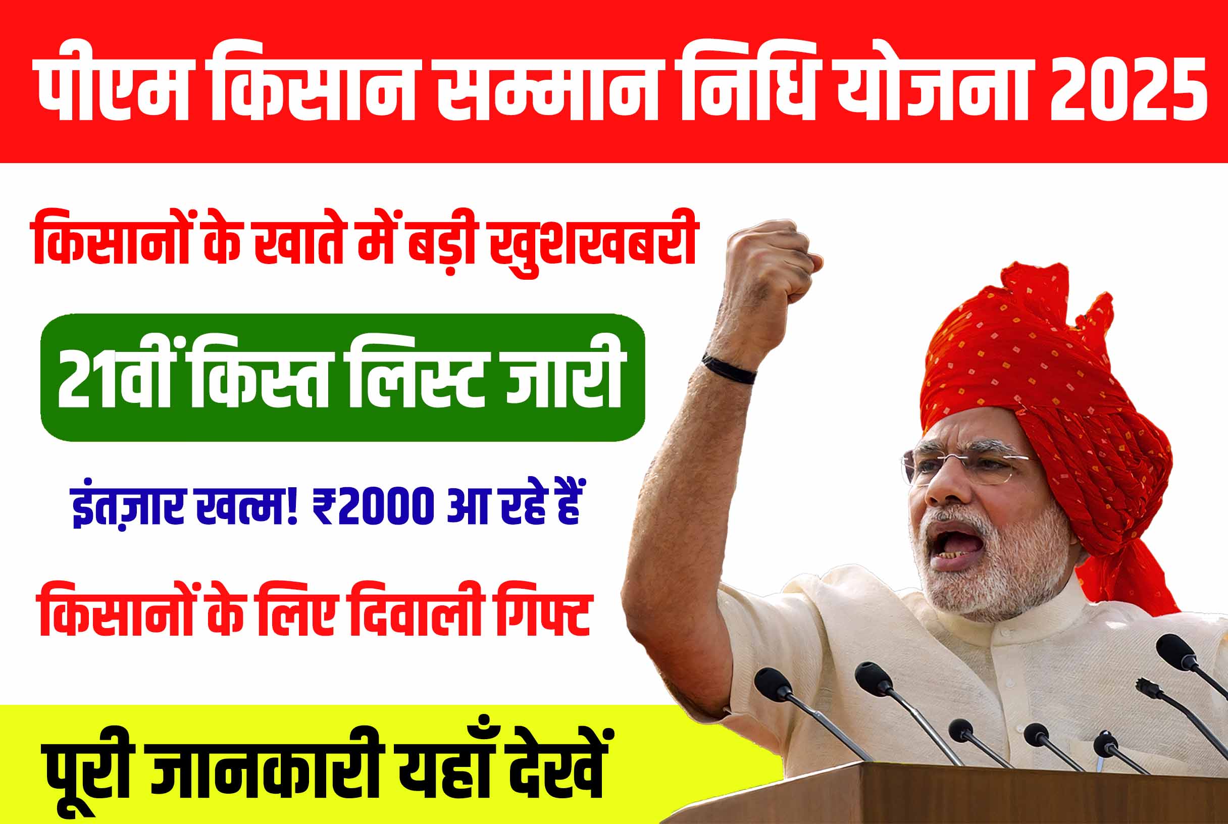 PM Kisan 21वीं किस्त 2025